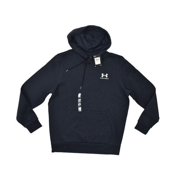 Under Armour Men's Black Essential Fleece Hoodie Regular Size M Cotton Blend NEW - Picture 1 of 8